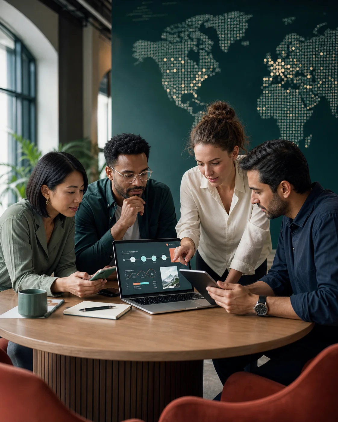 An international digital growth team collaborating across mobile and online channels