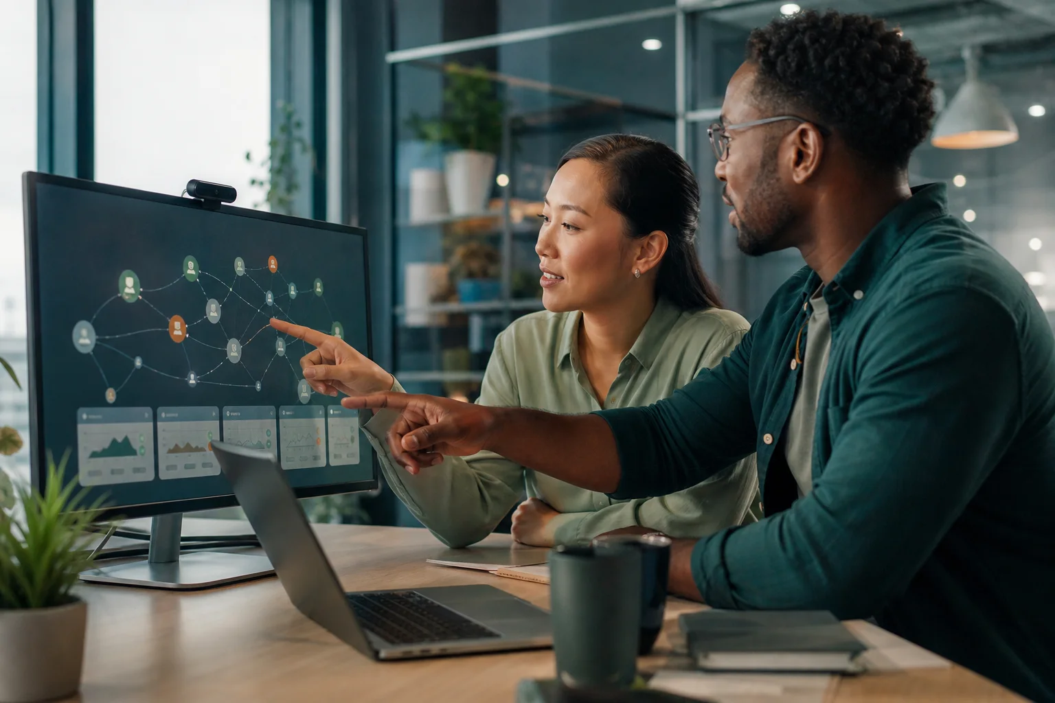 Affiliate partners reviewing a connected publisher and campaign network