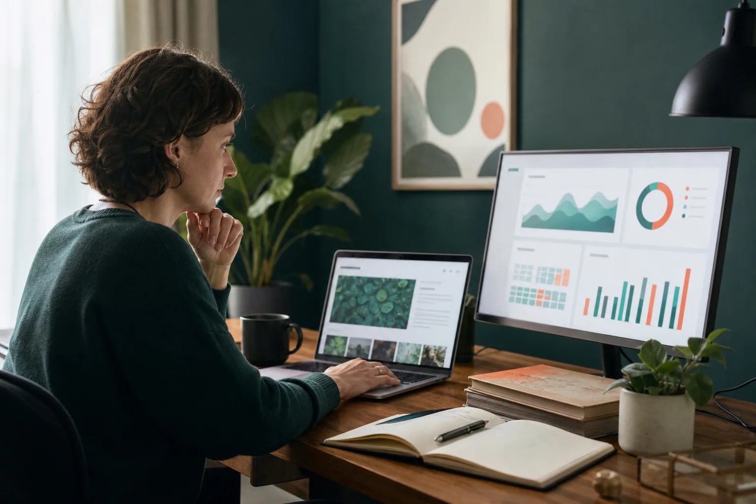 Digital publisher analyzing audience engagement and monetization performance